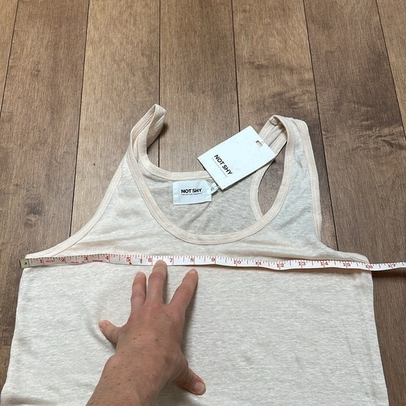 NWT Notshy the hottest cashmere linen maxi dress beach cover, peach cream XS - Picture 10 of 12